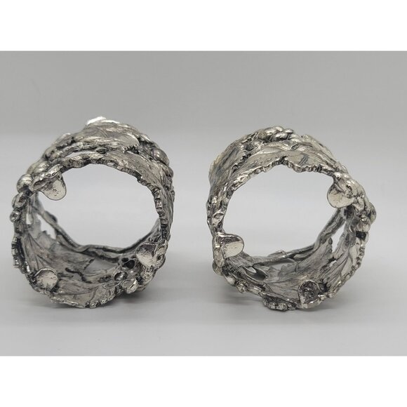 Arthur Court Vintage Silver tone Grapevine & Leaf Votive Holder Set Of 2 yr 2000 - Picture 5 of 9